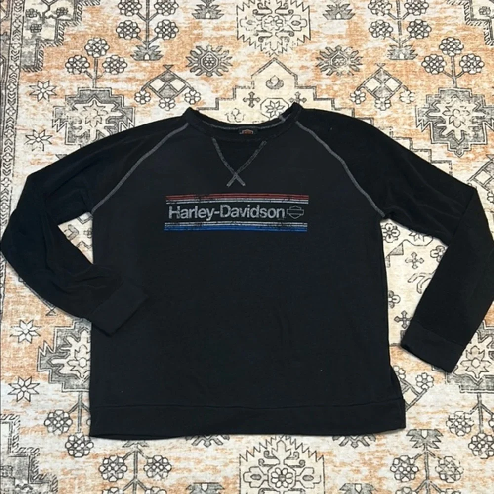 HARLEY-DAIDSON Horny Toad TX  black crewneck sweatshirt with signature logo **XL